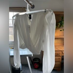 White M Windsor Top Strapless with Sleeves